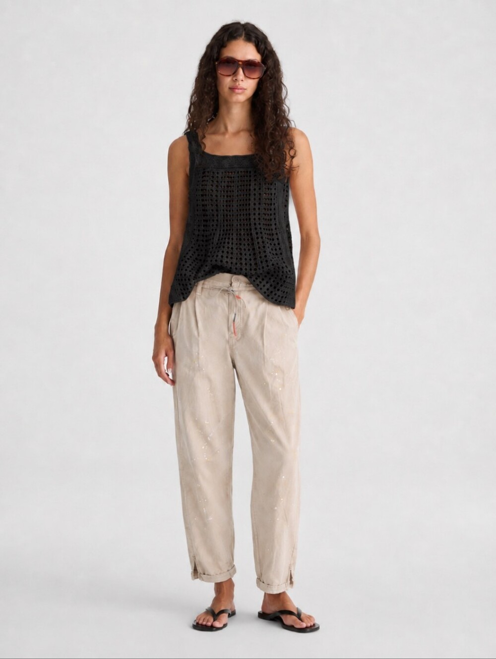 NWT! Sundry Khaki Paint Splatter La Fete Jogger Pants